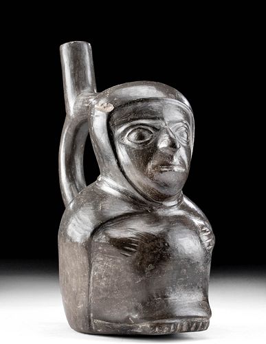 MOCHE BLACKWARE SEATED FIGURAL