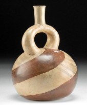 MOCHE POLYCHROME STIRRUP VESSE