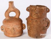 MOCHE POTTERY FIGURAL FACE VES