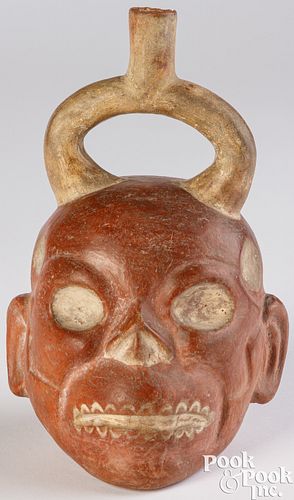 MOCHE POTTERY FIGURAL SKULL