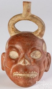 MOCHE POTTERY FIGURAL SKULL VE