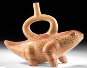 MOCHE POTTERY LIZARD STIRRUP V