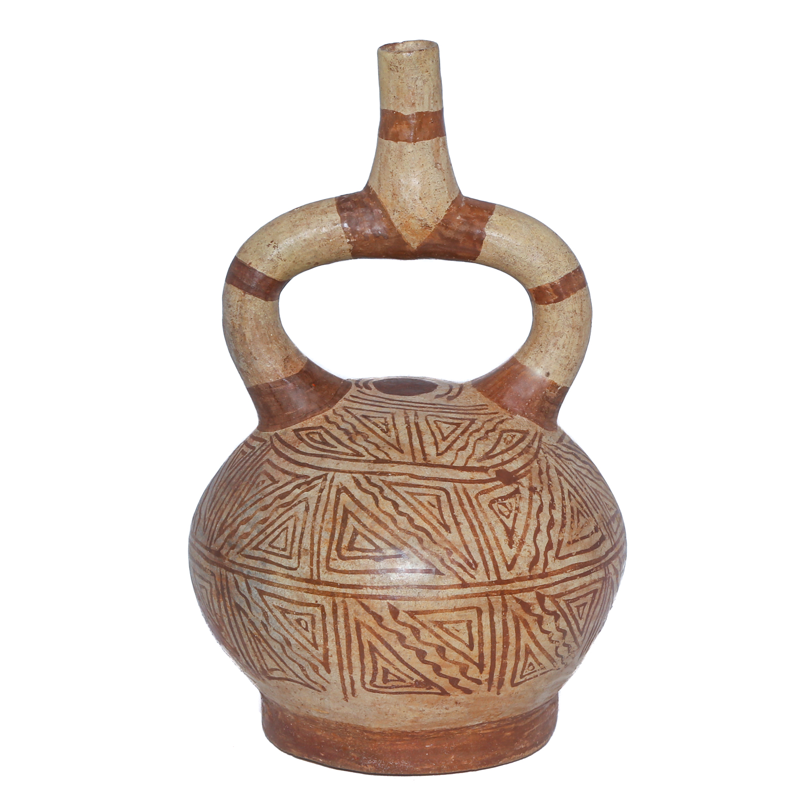 MOCHE STIRRUP-SPOUTED BOTTLE