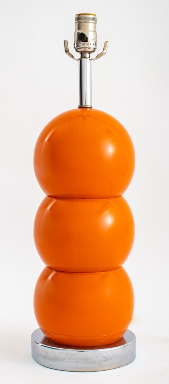 MOD ORANGE STACKED BALL TABLE LAMP,
