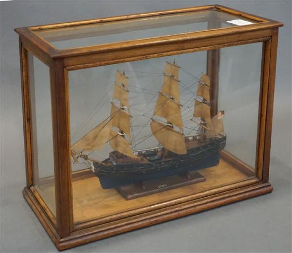 MODEL OF A THREE-MASTED SHIP IN A