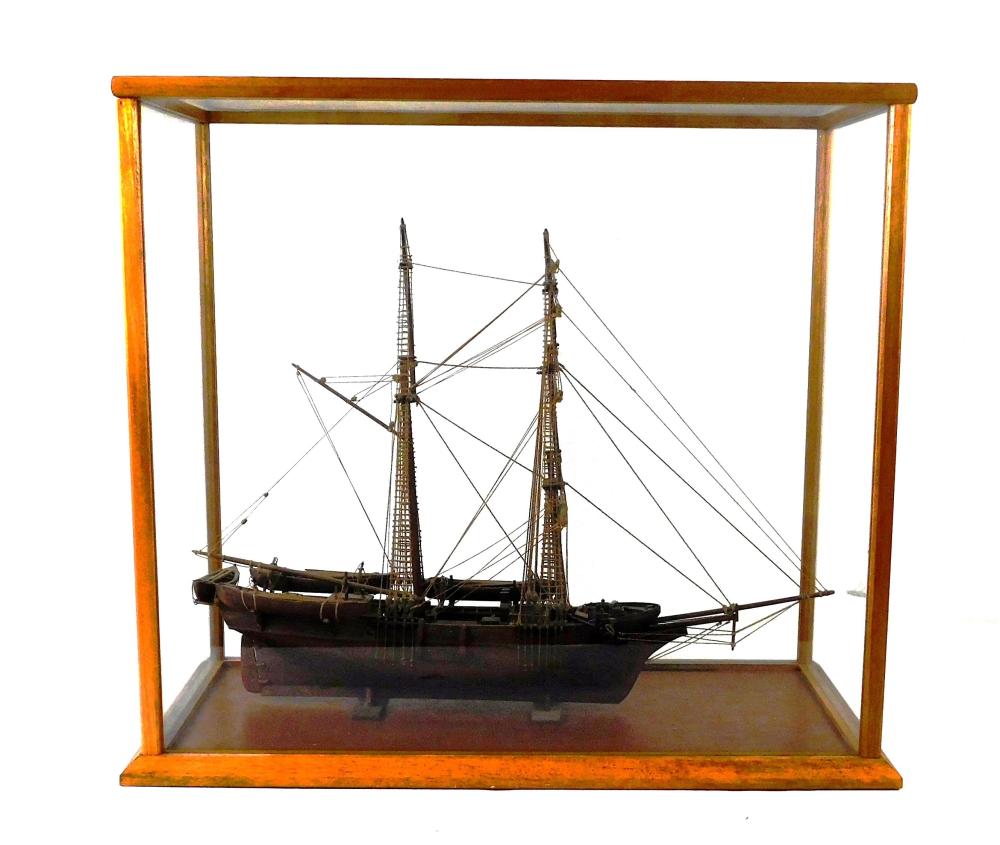 MODEL SHIP OF 19TH C. WHALING BOAT,