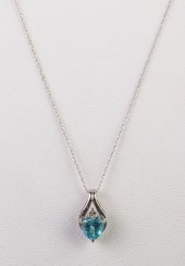 MODERN 10K WHITE GOLD APATITE