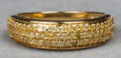 MODERN 10K YELLOW GOLD PAVE DI