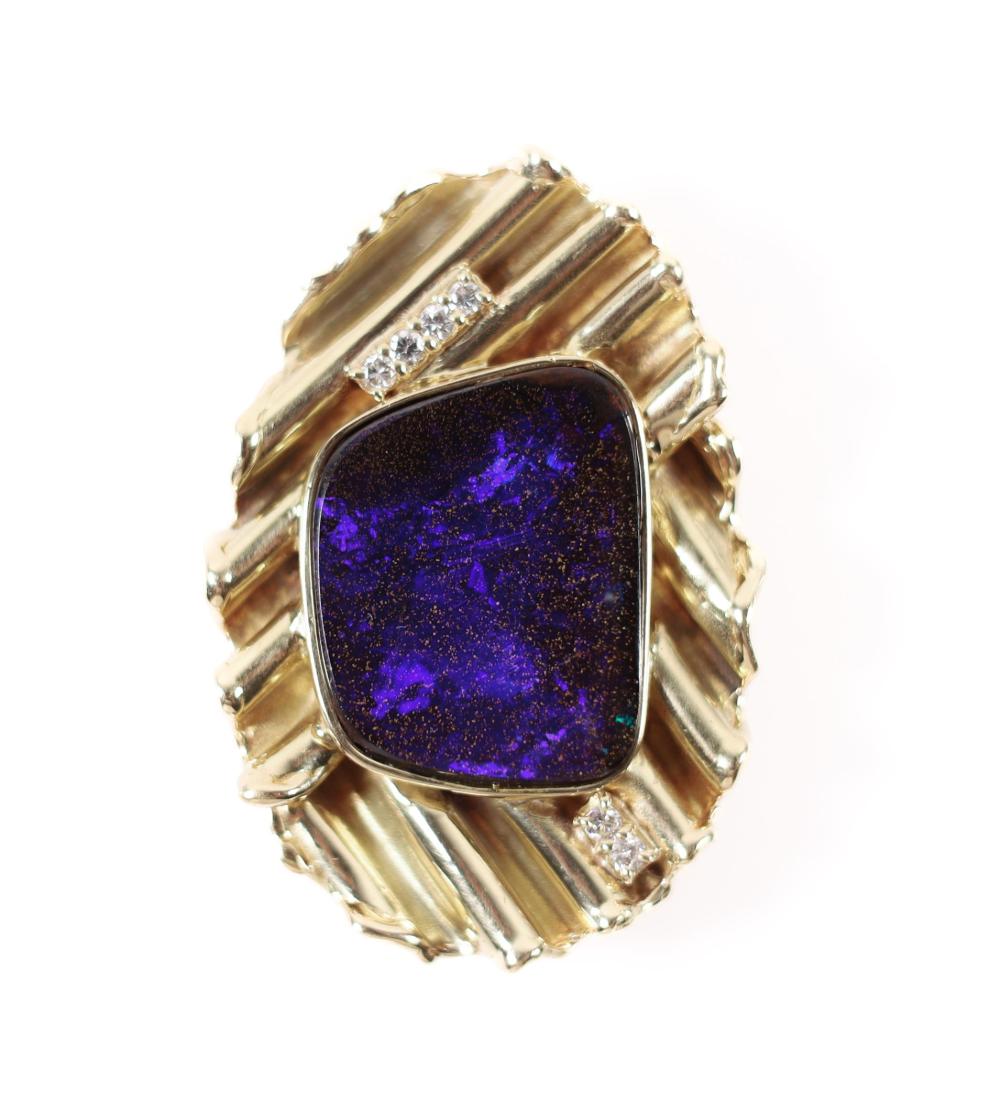 MODERN 12.23-CARAT BLACK OPAL &