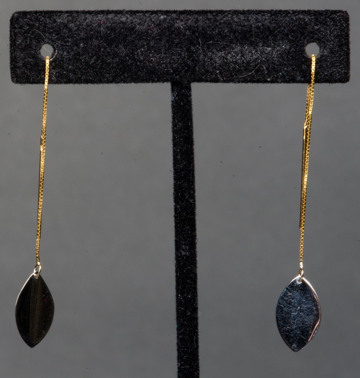 MODERN 18K YELLOW & WHITE GOLD DROP