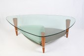 MODERN 2 TIERED GLASS TOP COFF