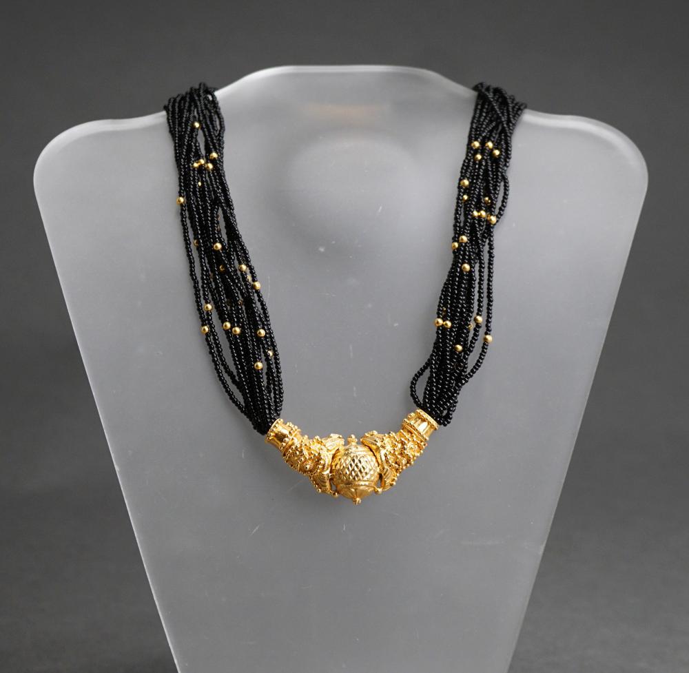 MODERN 22-KARAT YELLOW-GOLD AND JET