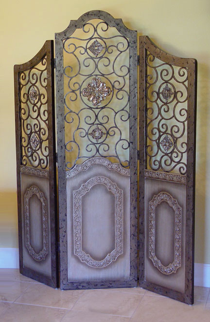 MODERN 3 PANEL OPEN IRON SCREEN: