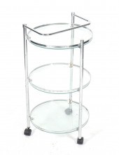 MODERN 3-TIER CHROME & GLASS B