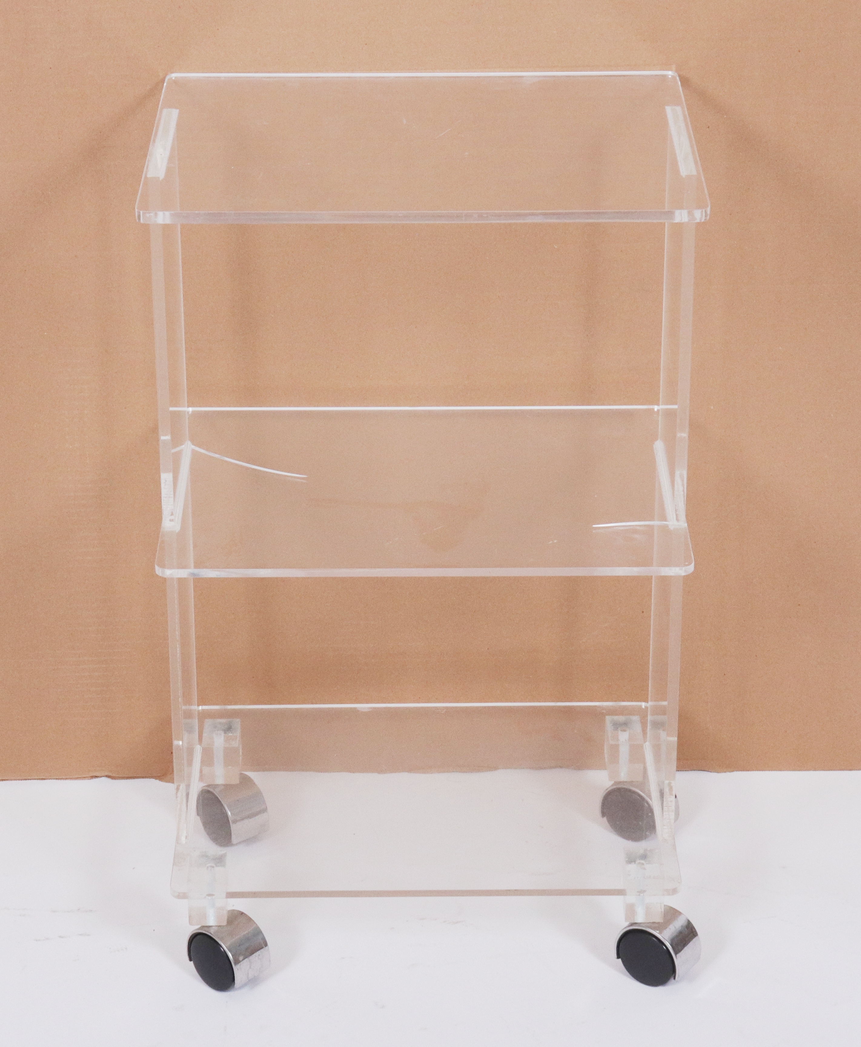 MODERN 3-TIER CLEAR ACRYLIC SIDE