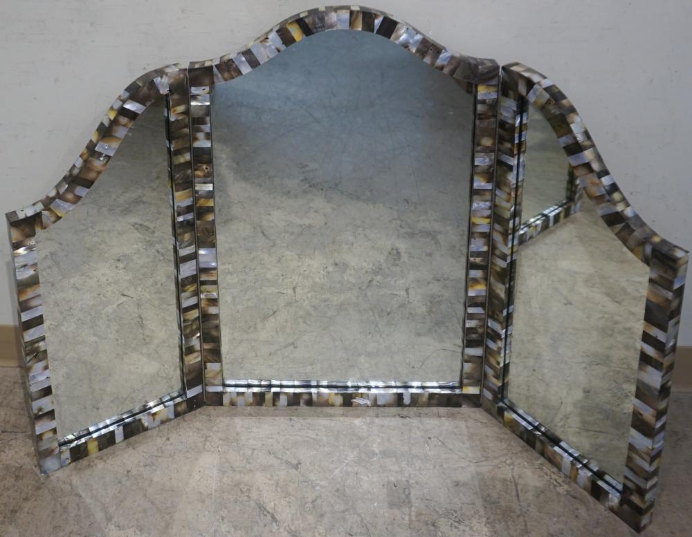 MODERN ABALONE SHELL INLAID WOOD