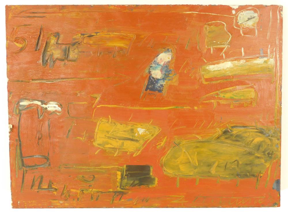 MODERN ABSTRACT COMPOSITION, OIL ON