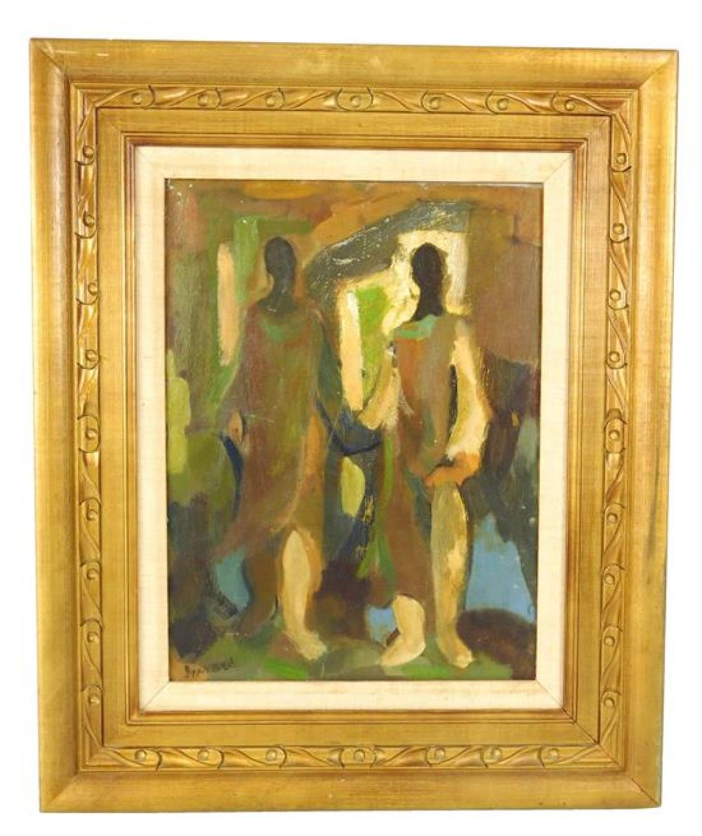 MODERN ABSTRACT SCENE, OIL ON