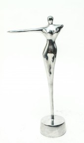 MODERN ALUMINUM FUTURIST STAND