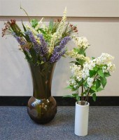 MODERN AMBER CUT GLASS TALL VA