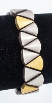 MODERN ART 925 SILVER & 18K GO