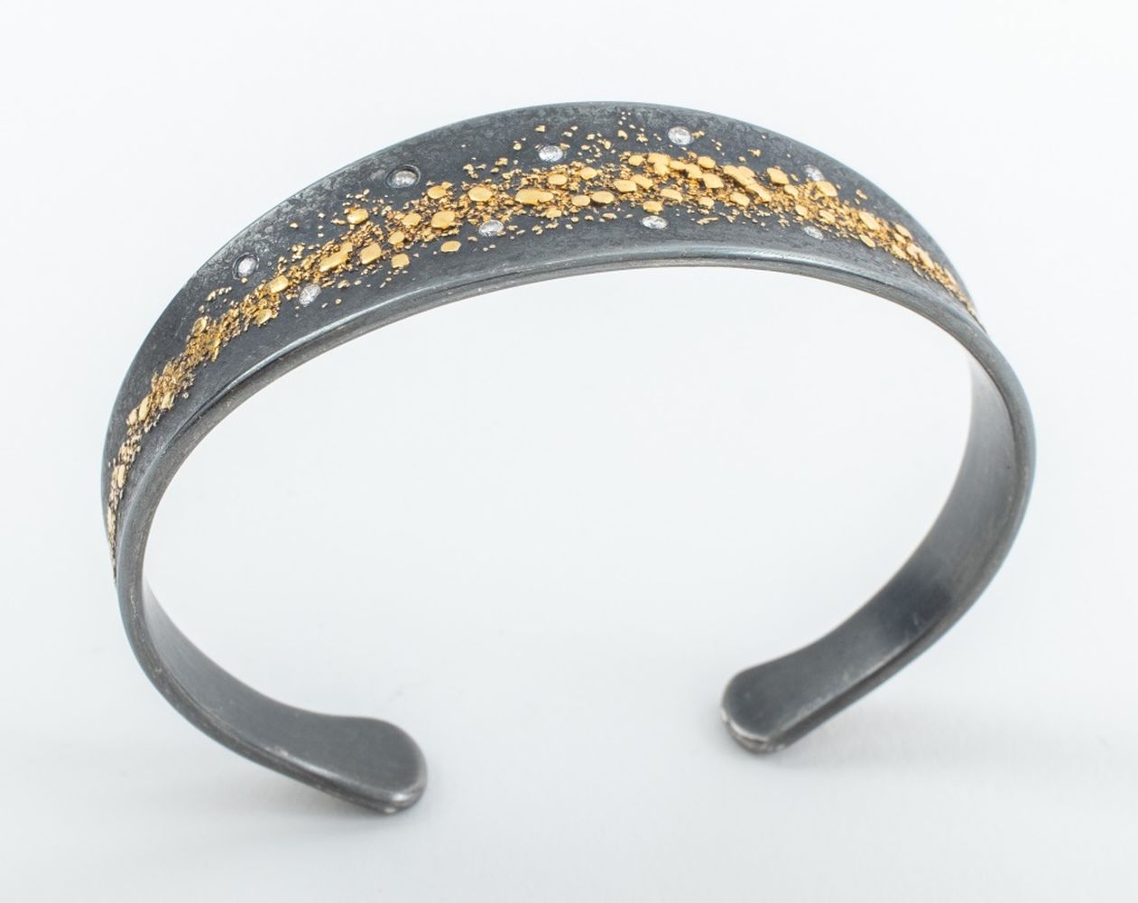 MODERN ART OXIDIZED SILVER GOLD &