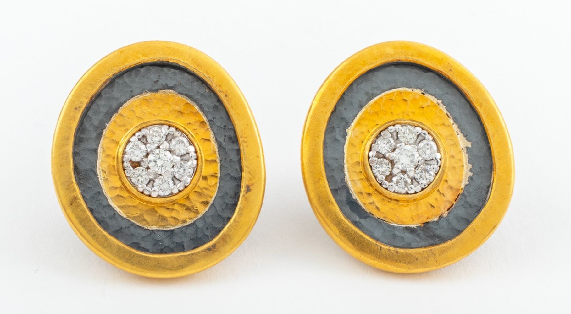 MODERN ART OXIDIZED SILVER GOLD &