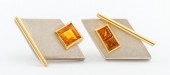 MODERN ART STERLING 18K GOLD A