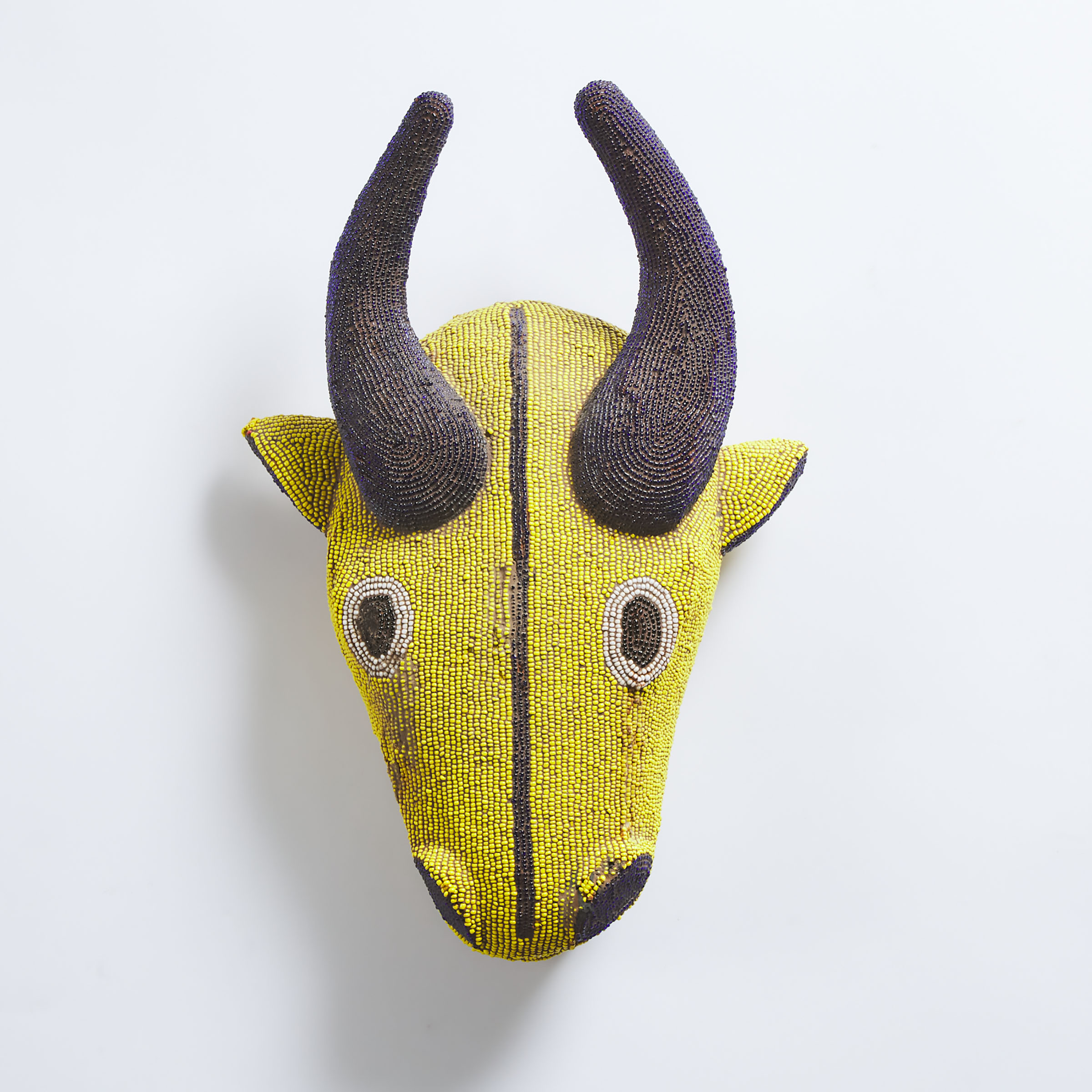 Modern Bamileke Beaded Buffalo