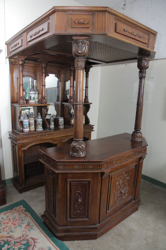 MODERN BAR. Four part mahogany