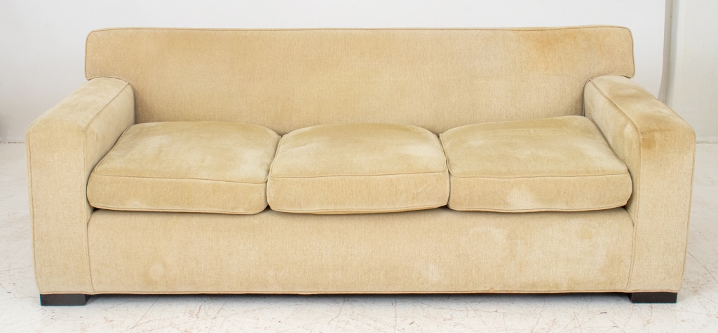 MODERN BEIGE CHENILLE SOFA /