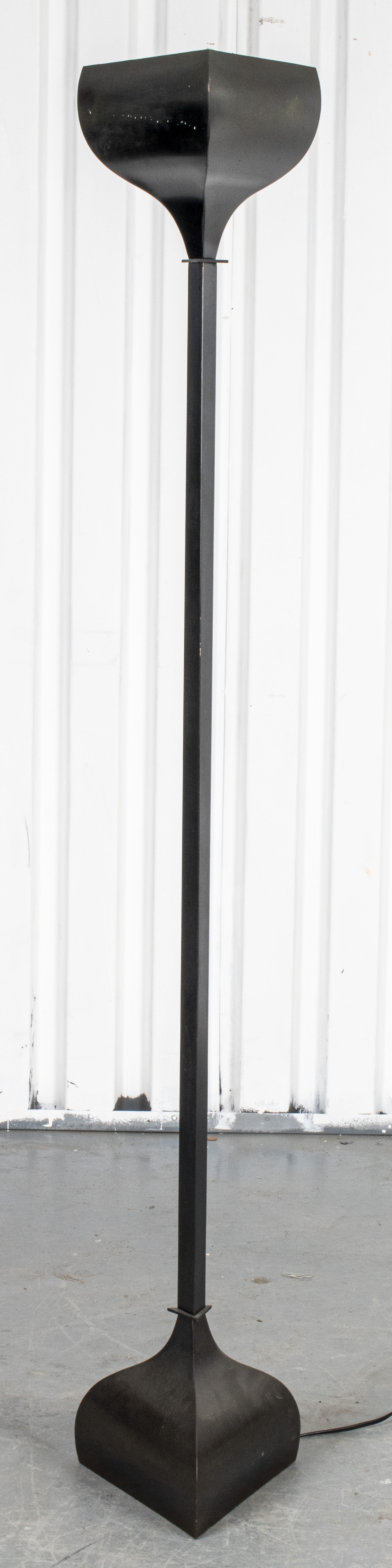 MODERN BLACK ENAMEL TORCHERE
