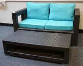 MODERN BLACK ENAMELED FAUX WIC