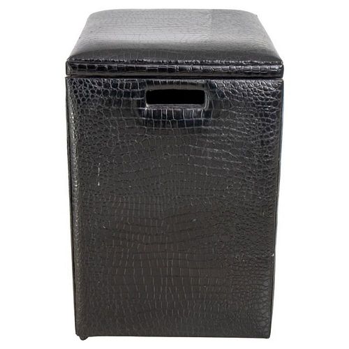 MODERN BLACK FAUX SNAKESKIN STORAGE
