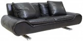 MODERN BLACK LEATHER & CHROME