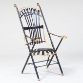 MODERN BLACK PAINTED AND PARCE