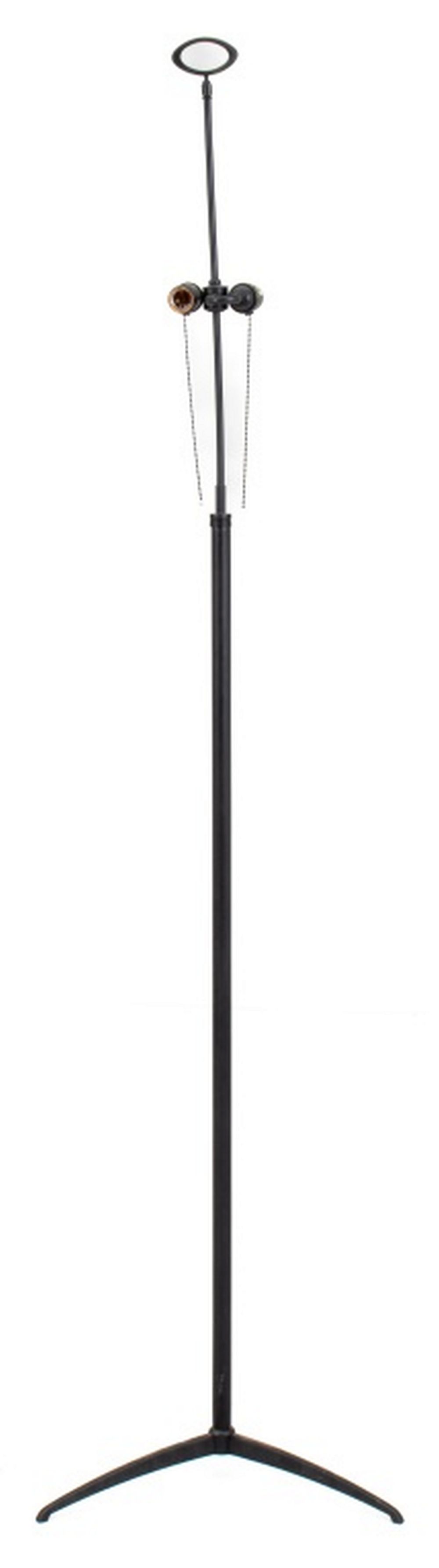 MODERN BLACK TWO-LIGHT TRIPOD FLOOR