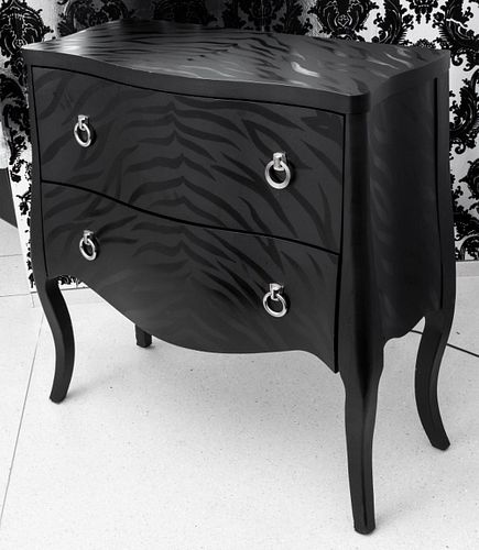 MODERN BLACK ZEBRA STRIPE LACQUER