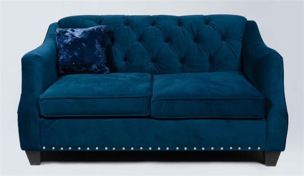 MODERN BLUE TUFTED SOFAMODERN