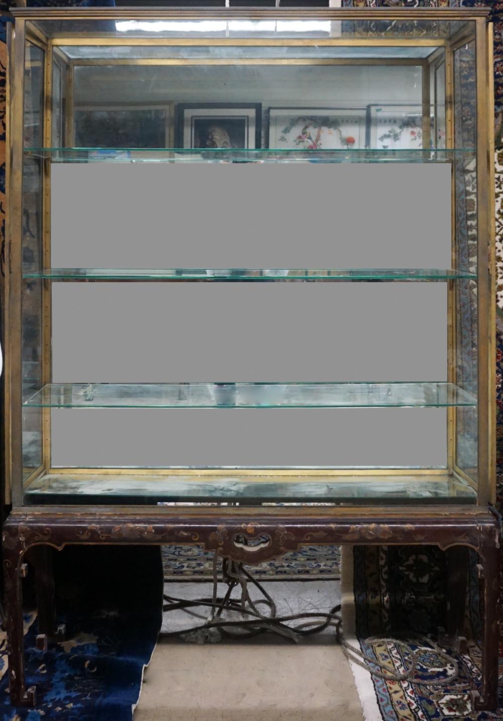 MODERN BRASS AND GLASS DOUBLE