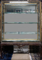 MODERN BRASS AND GLASS DOUBLE