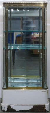 MODERN BRASS AND GLASS SLIDING