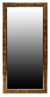 MODERN BRASS & BURLWOOD WALL M