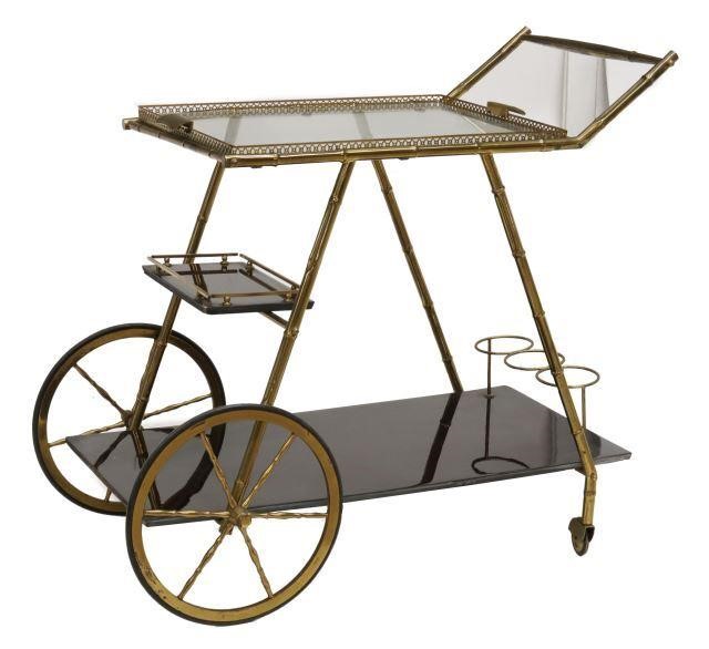 MODERN BRASS FAUX BAMBOO TRAY-TOP
