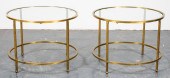MODERN BRASS & GLASS ROUND END