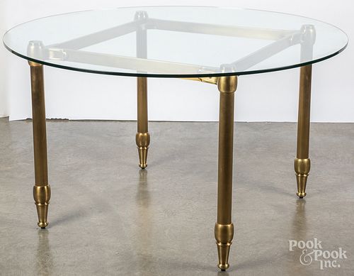 MODERN BRASS GLASS TOP CENTER