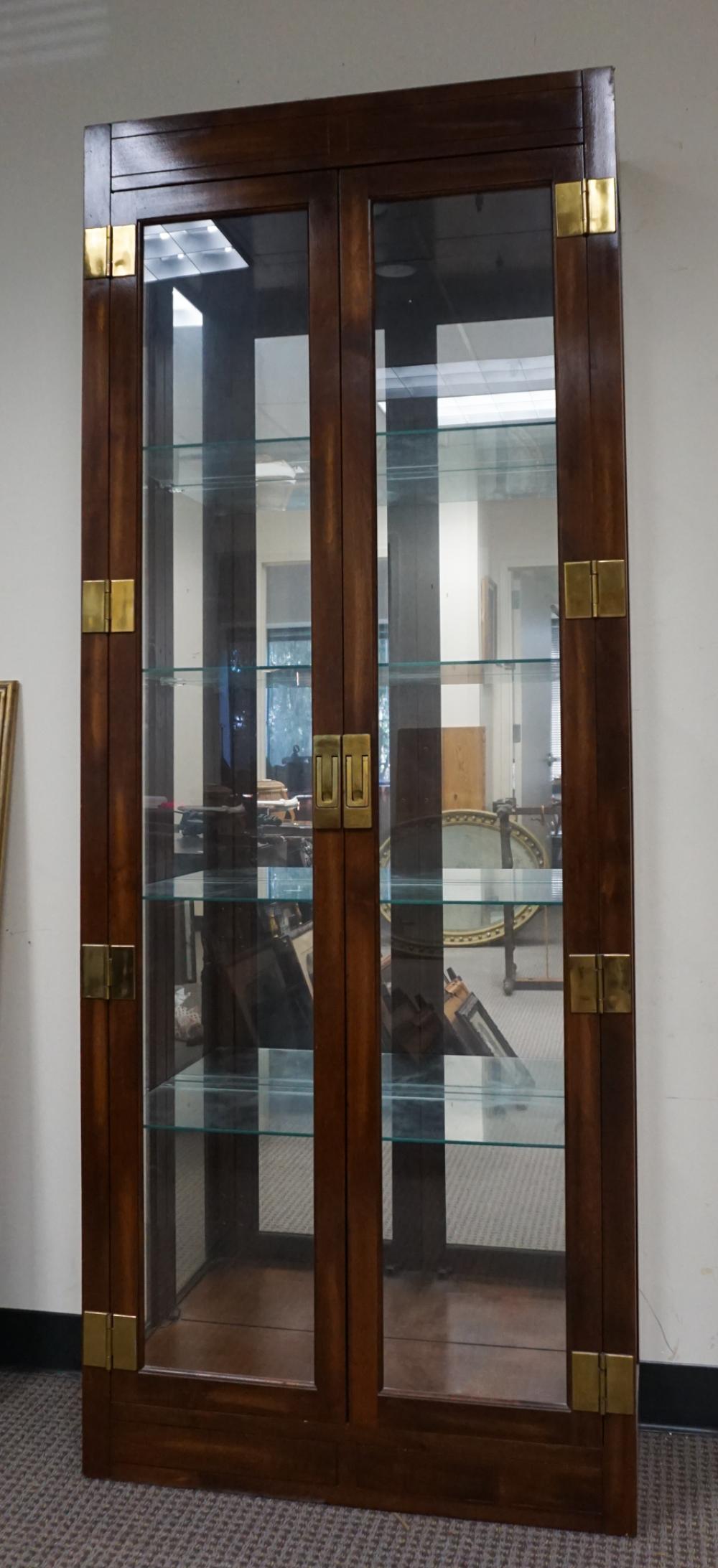 MODERN BRASS MOUNTED FRUITWOOD