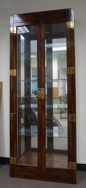 MODERN BRASS MOUNTED FRUITWOOD