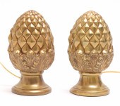 MODERN BRASS PINECONE LAMPS, P