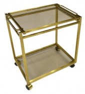 MODERN BRASS SMOKE GLASS TRAY